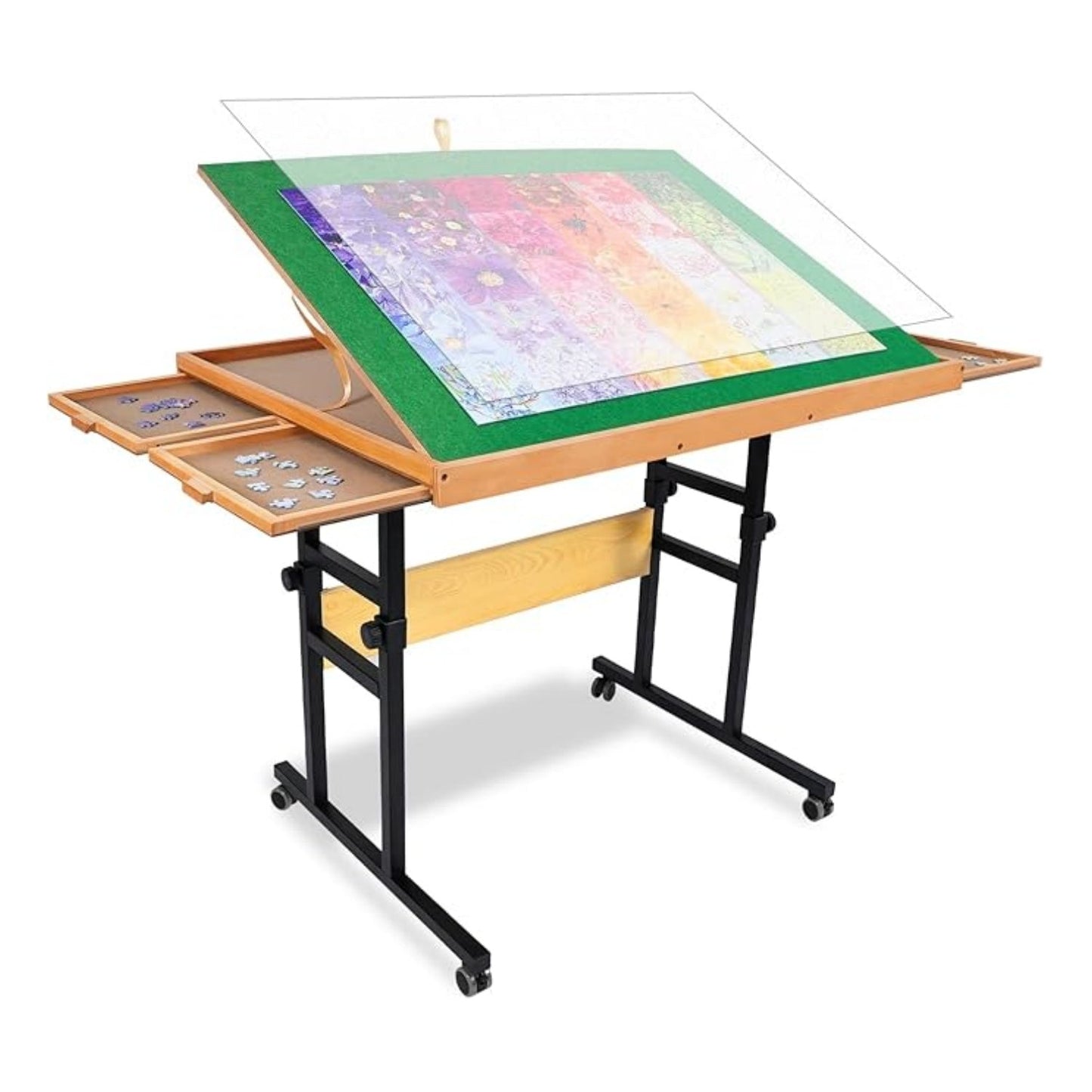 1500 Piece Portable Wooden Puzzle Table with Legs