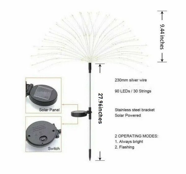 🔥BIG SALE -49% OFF🔥🔥-Waterproof  Solar Garden  Fireworks Lamp