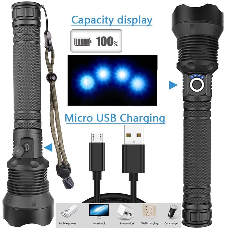 🔥 BIG SALE - 49% OFF🔥🔥 - LED Rechargeable Tactical Laser Flashlight 90000 High Lumens